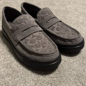 Coach Suede Hybrid Loafers Charcoal Signature Print Men’s 10.5